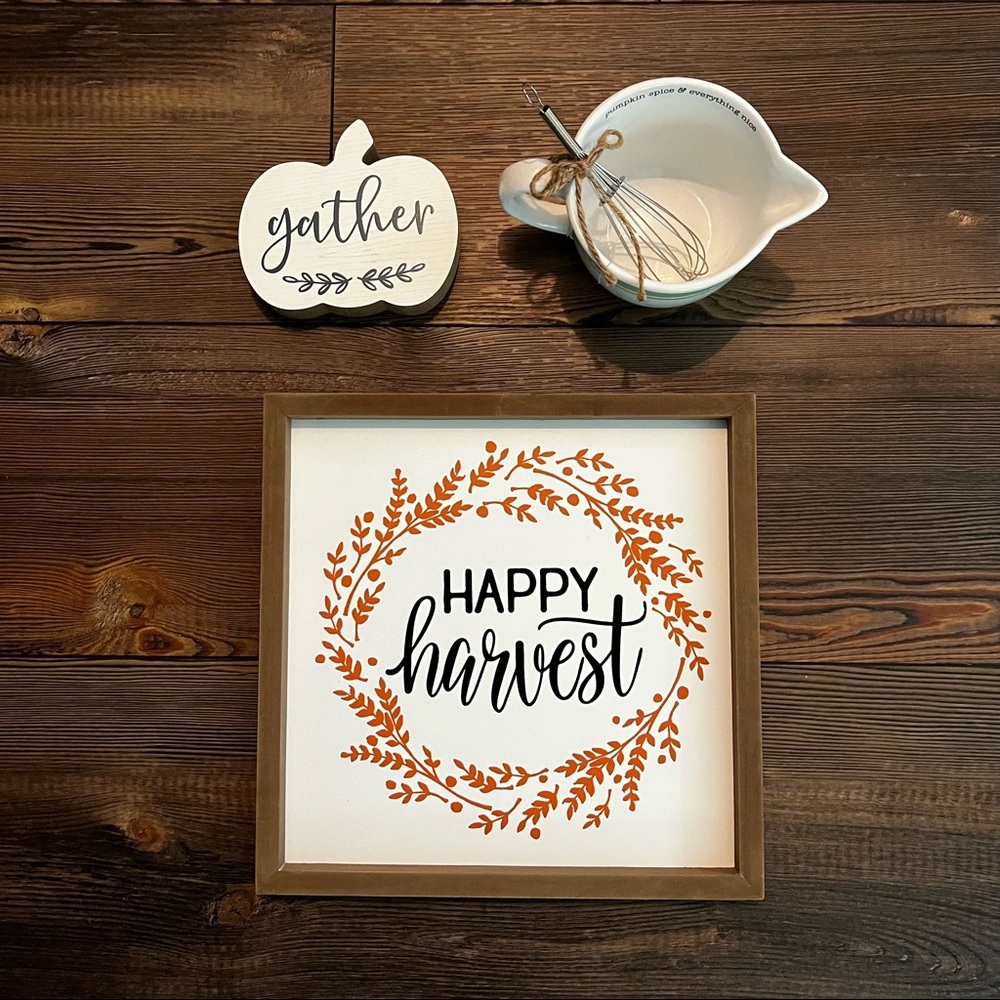 NWT Fall Decor Bundle - Pumpkin Spice. Harvest. Gather.